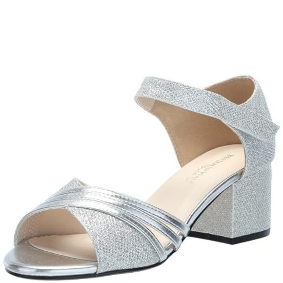 Touch Ups Women's Foster Heeled Sandal, Silver, 10 Wide - Picture 1 of 1
